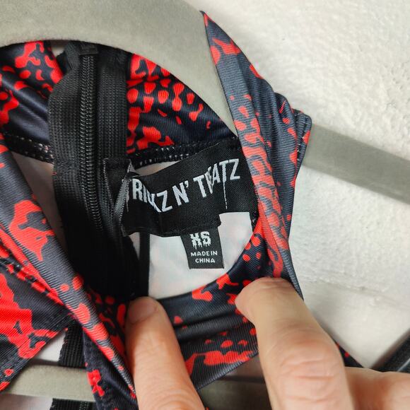 Dolls Kill Trickz n Treatz Ready For It Snake Costume Womens XS Red Jumpsuit NWT - Picture 4 of 10